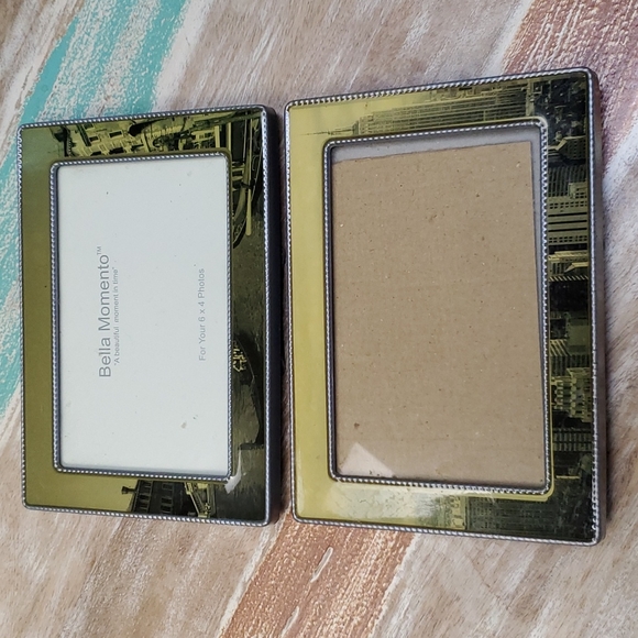 Vintage Bella Momento Beautiful Moment City Scape 6×4 Picture Frames Set Of 2 - Picture 1 of 5